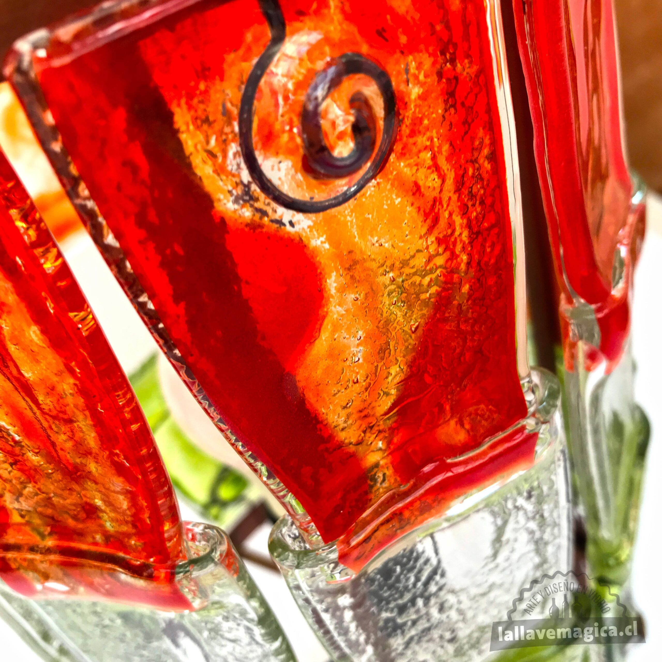 Lámpara redonda de 27 botellas de vidrio - Imagen 2